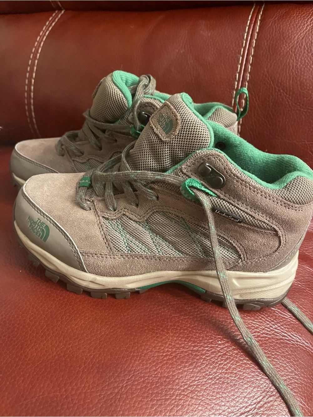The North Face Boy’s Taupe & Green Waterproof Hiking Boot